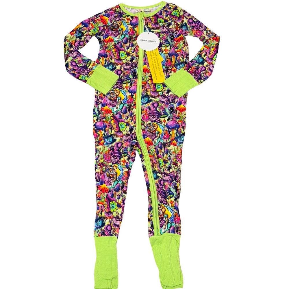 NWT Showstoppers Alice in Wonderland Bamboo Zippy Pajamas 4T Limited Edition